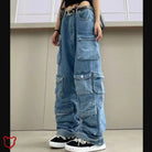 Blue Grunge Baggy Pants - The Cursed Closet
