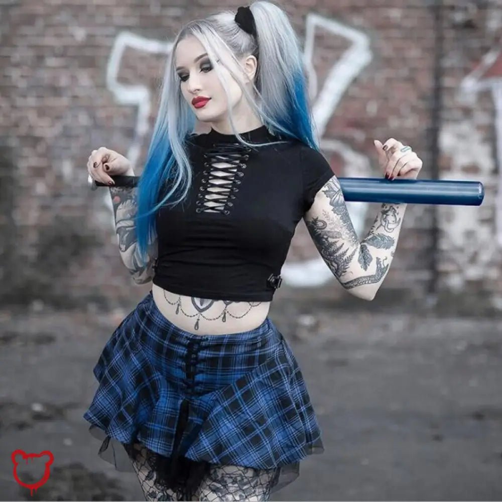 Blue plaid skirt - The Cursed Closet