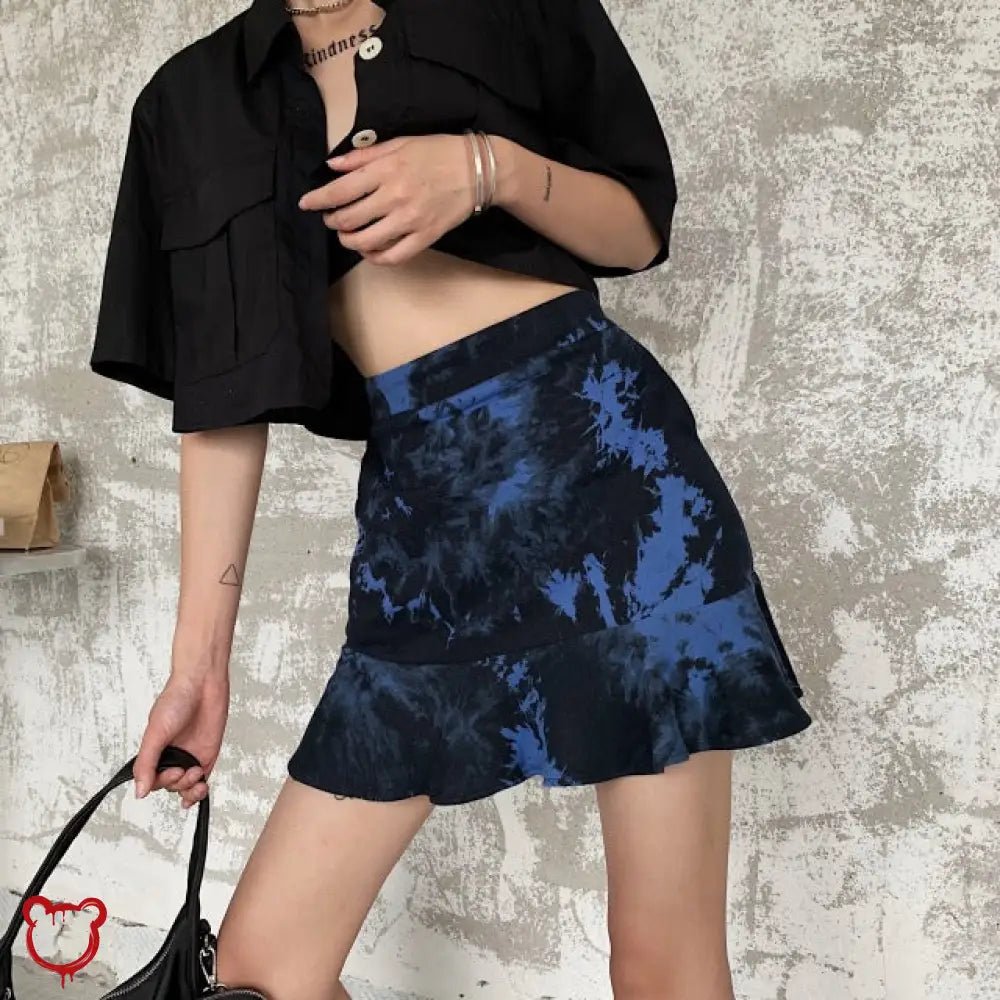 Blue Tie Dye Skirt - The Cursed Closet