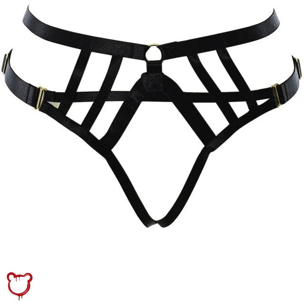 Bordello's Black Chest Harness Set - The Cursed Closet