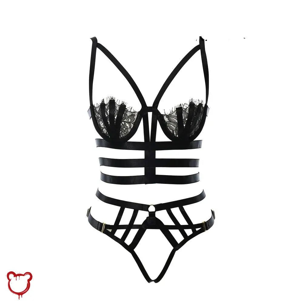 Bordello's Black Chest Harness Set - The Cursed Closet