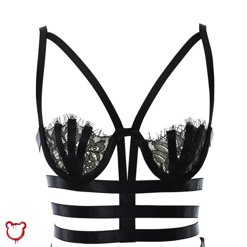 Bordello's Black Chest Harness Set - The Cursed Closet