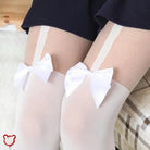 Bow Mock Suspender Tights - The Cursed Closet