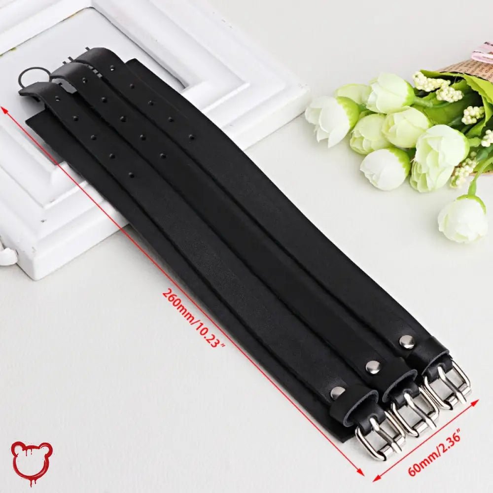"Brave Black Leather Bracelet" - The Cursed Closet