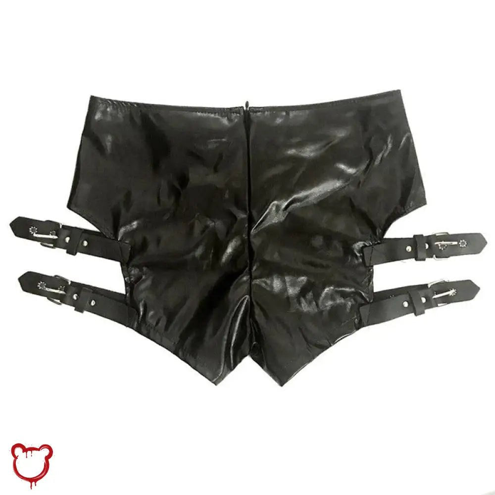 Brimstone Goth Buckle PU Shorts - The Cursed Closet