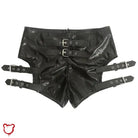 Brimstone Goth Buckle PU Shorts - The Cursed Closet