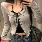 Bullet' Black Lace Crop Top - The Cursed Closet