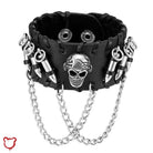 Bullet Wrist Band with Black Skull - The Cursed Closet