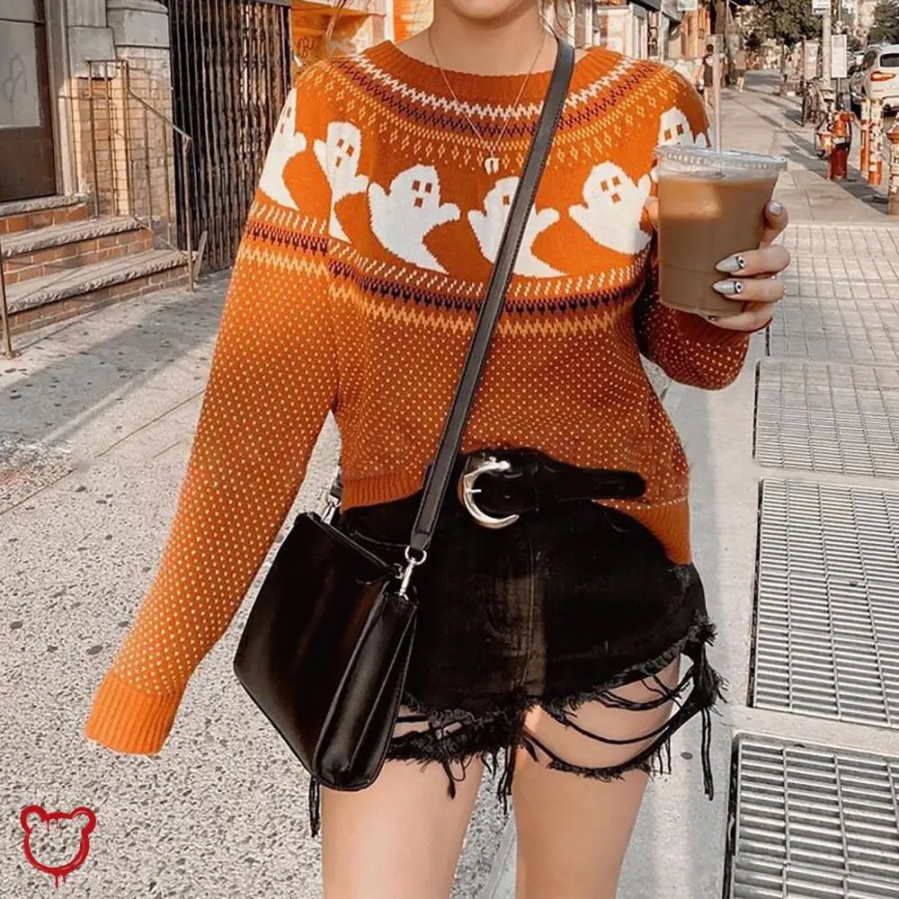 Casper's Orange Ghost Sweater - The Cursed Closet