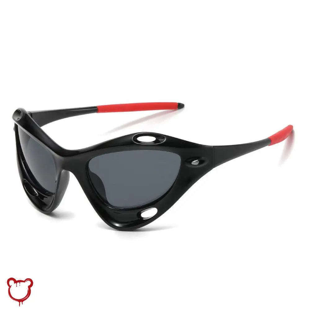 Cat Eye Sunglasses - Hollow Frame Black