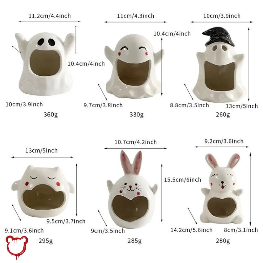 Ceramic Ghost Candle Holder - The Cursed Closet