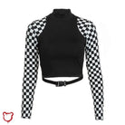 Checkered Fear Factor Top - The Cursed Closet