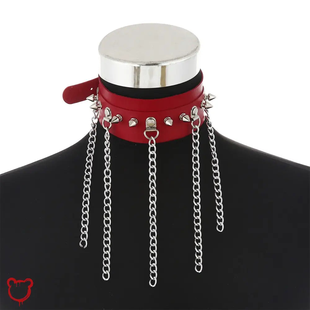 Chic Black Chain Necklace Red Accessories