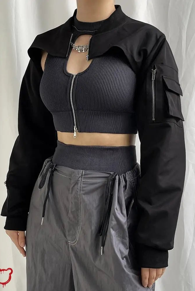 Classic Noir Crop Jacket'
