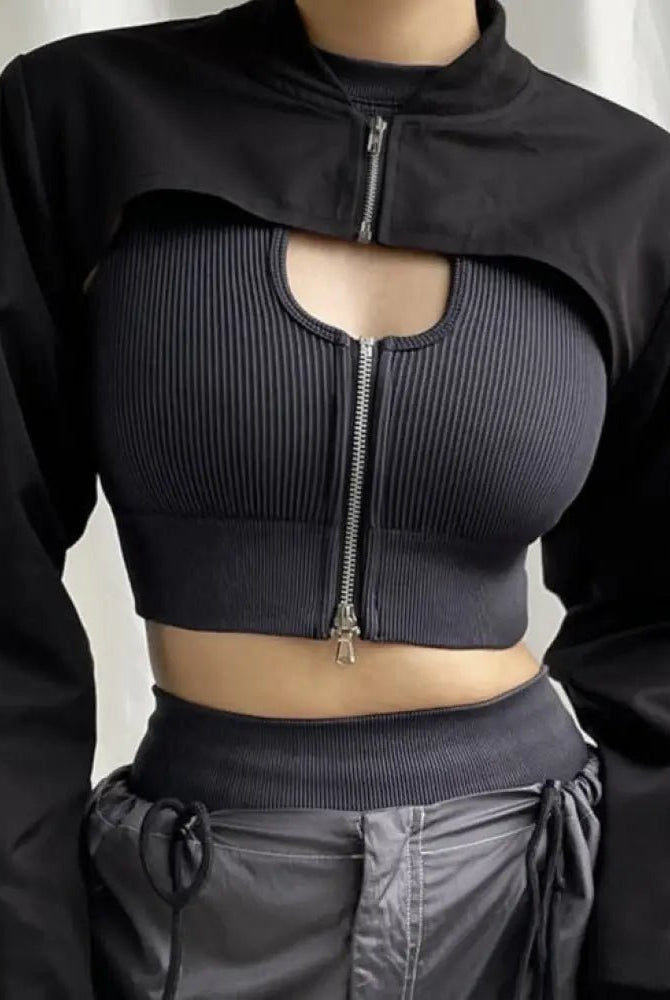 Classic Noir Crop Jacket'