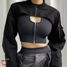 Classic Noir Crop Jacket' - The Cursed Closet