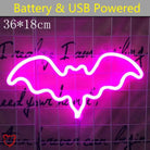 Colorful Hanging Neon Bat Light - The Cursed Closet