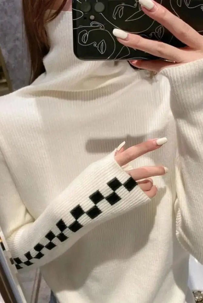 "Cozy Long - sleeve Turtleneck Sweater" - The Cursed Closet