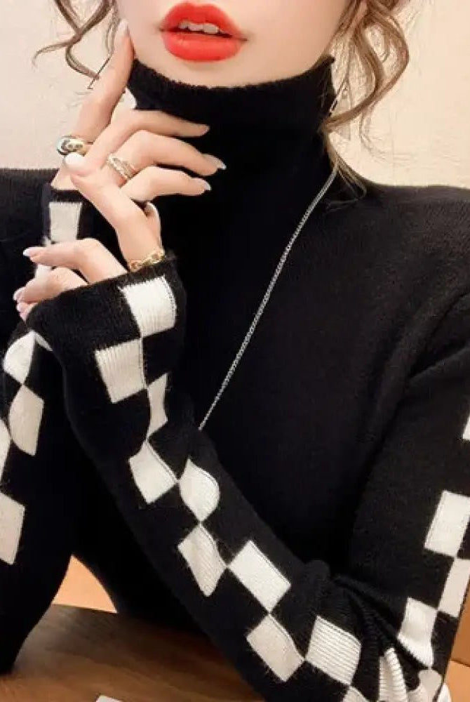 "Cozy Long - sleeve Turtleneck Sweater" - The Cursed Closet