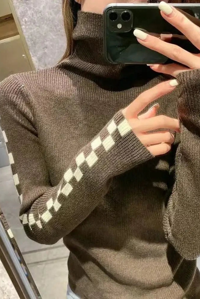 "Cozy Long - sleeve Turtleneck Sweater" - The Cursed Closet