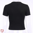 Crimson Goth Zipper V - Neck Top - The Cursed Closet