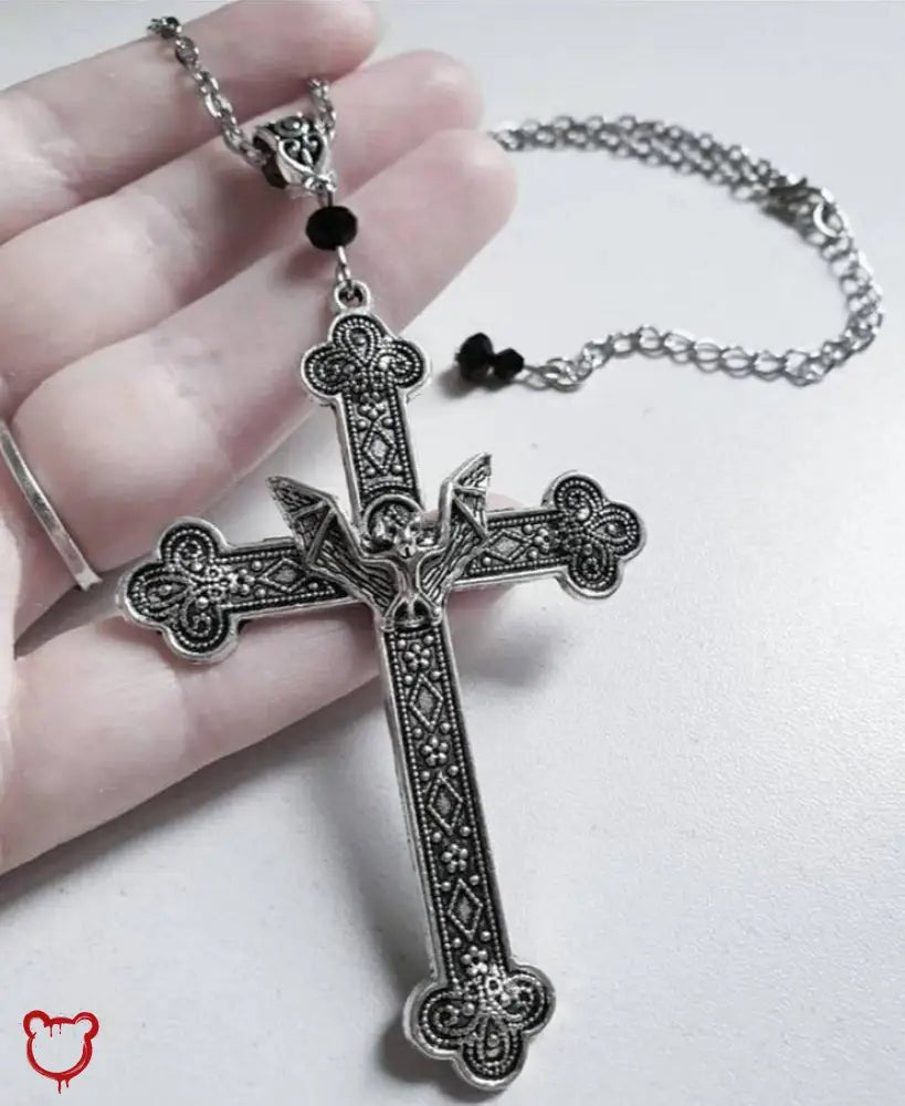 Cross Bat Necklace - The Cursed Closet