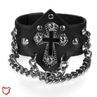 Cross Chain Bracelet - Black - The Cursed Closet