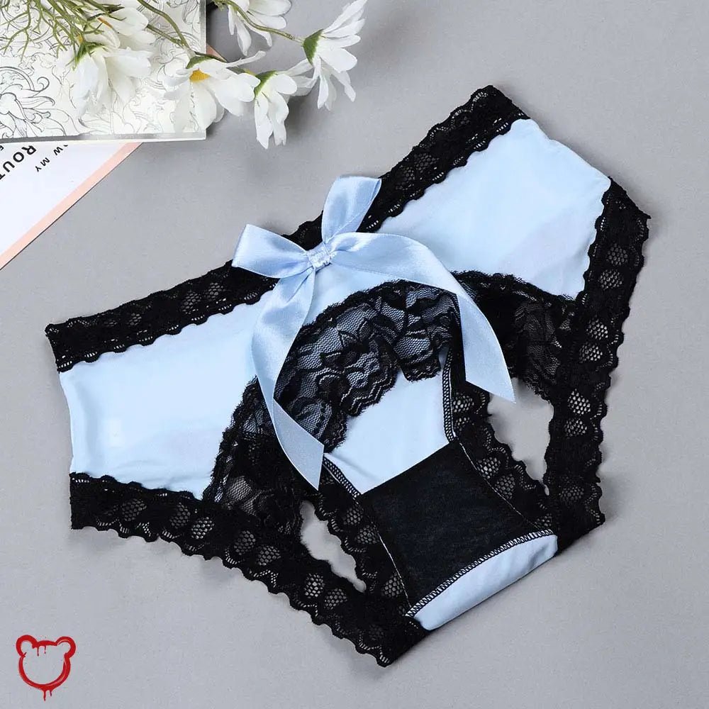 Crotchless Bow Underwear - Easy Access - The Cursed Closet
