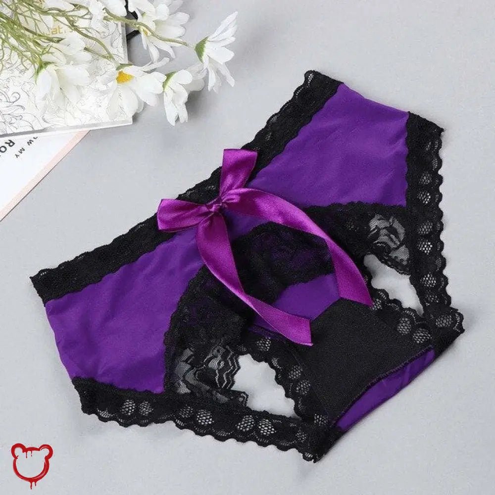 Crotchless Bow Underwear - Easy Access - The Cursed Closet