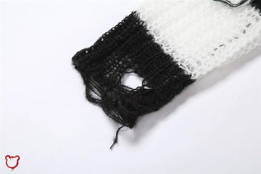 Crypt' Striped Cropped Goth Sweater - The Cursed Closet