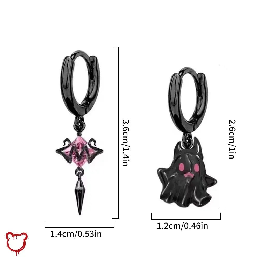 Cute Ghost Earrings - Black - The Cursed Closet