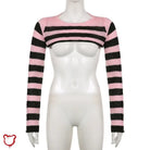 Cute Pink and Black Knit Top - The Cursed Closet