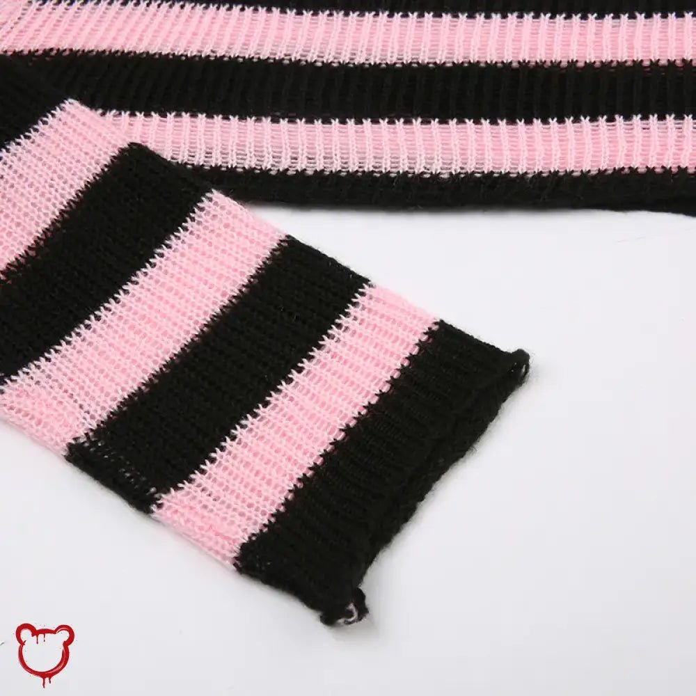 Cute Pink and Black Knit Top - The Cursed Closet