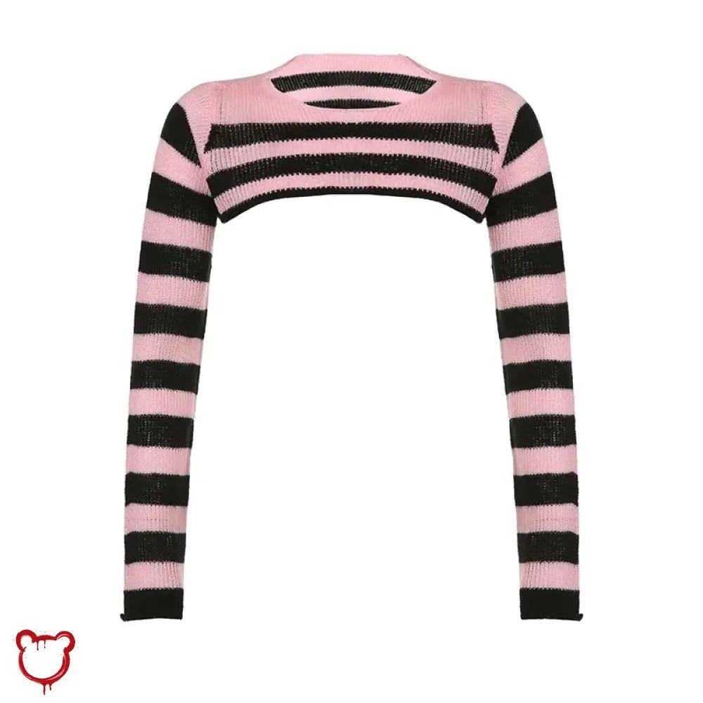 Cute Pink and Black Knit Top - The Cursed Closet