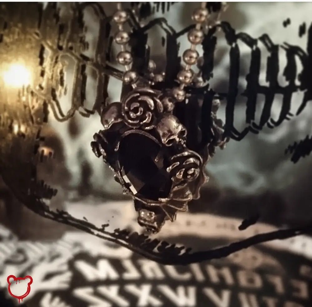 "Dahlia Skull Rose Necklace" - The Cursed Closet