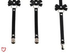 Danger' Black Fake Leather Bow Harness Suspender Belt - The Cursed Closet
