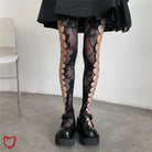 Dark Floral Gothic Tights Accessories