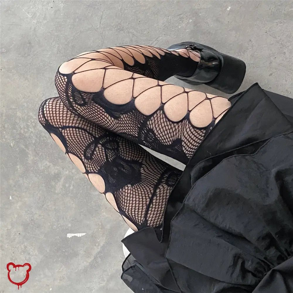 "Dark Floral Gothic Tights" - The Cursed Closet