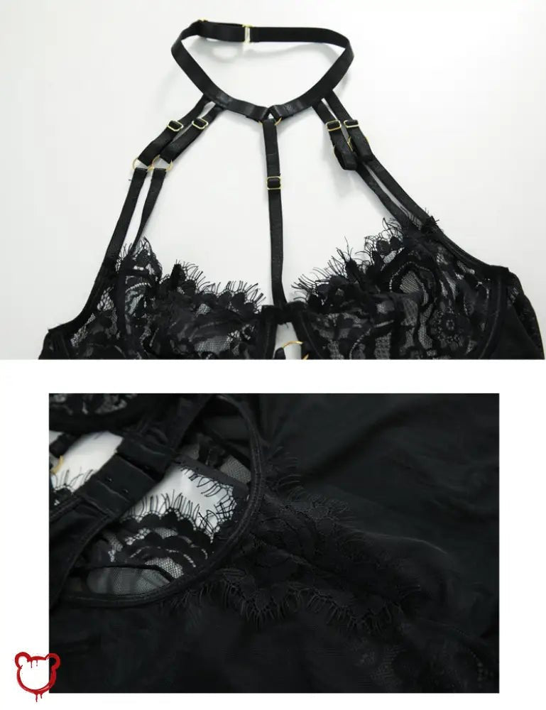 Dark Gothic Lingerie Set - The Cursed Closet