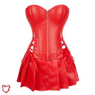 Dark PU Leather Corset Skirt - The Cursed Closet