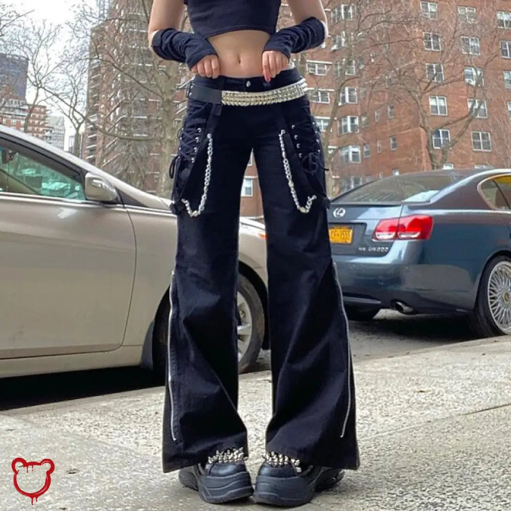 The Cursed Closet 'Down with the Demon' Cargo Pants at $39.99 USD