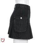 Destined Black Grunge Denim Skirt - The Cursed Closet