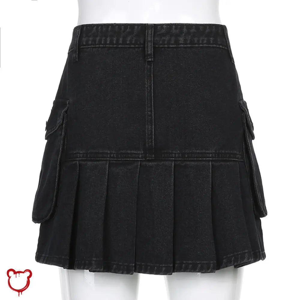 Destined Black Grunge Denim Skirt - The Cursed Closet