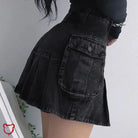Destined Black Grunge Denim Skirt - The Cursed Closet