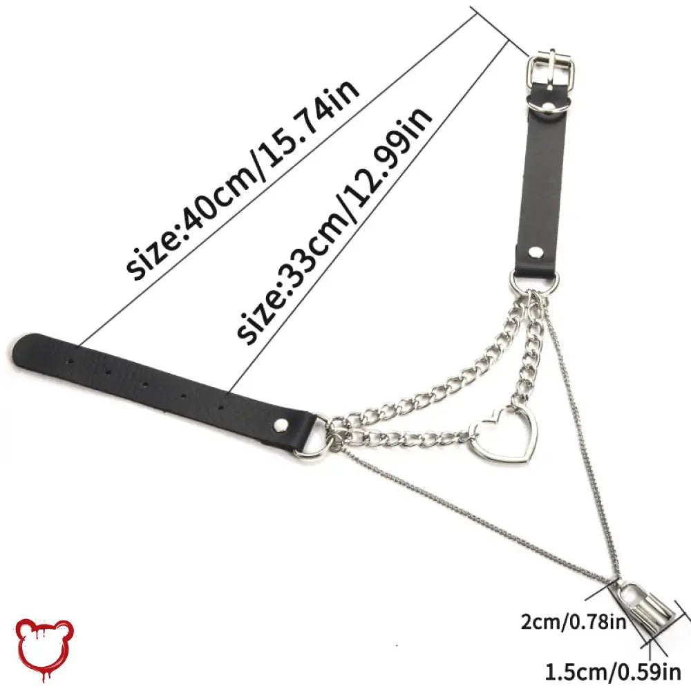 Destiny' Black Goth Padlock Heart Chain Choker - The Cursed Closet