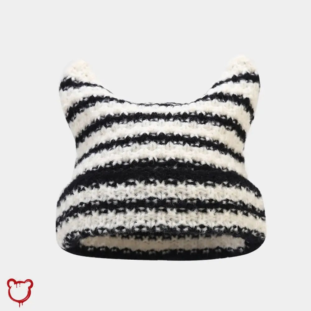 Devilish Striped Harajuku Cat Beanie - The Cursed Closet