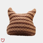Devilish Striped Harajuku Cat Beanie - The Cursed Closet