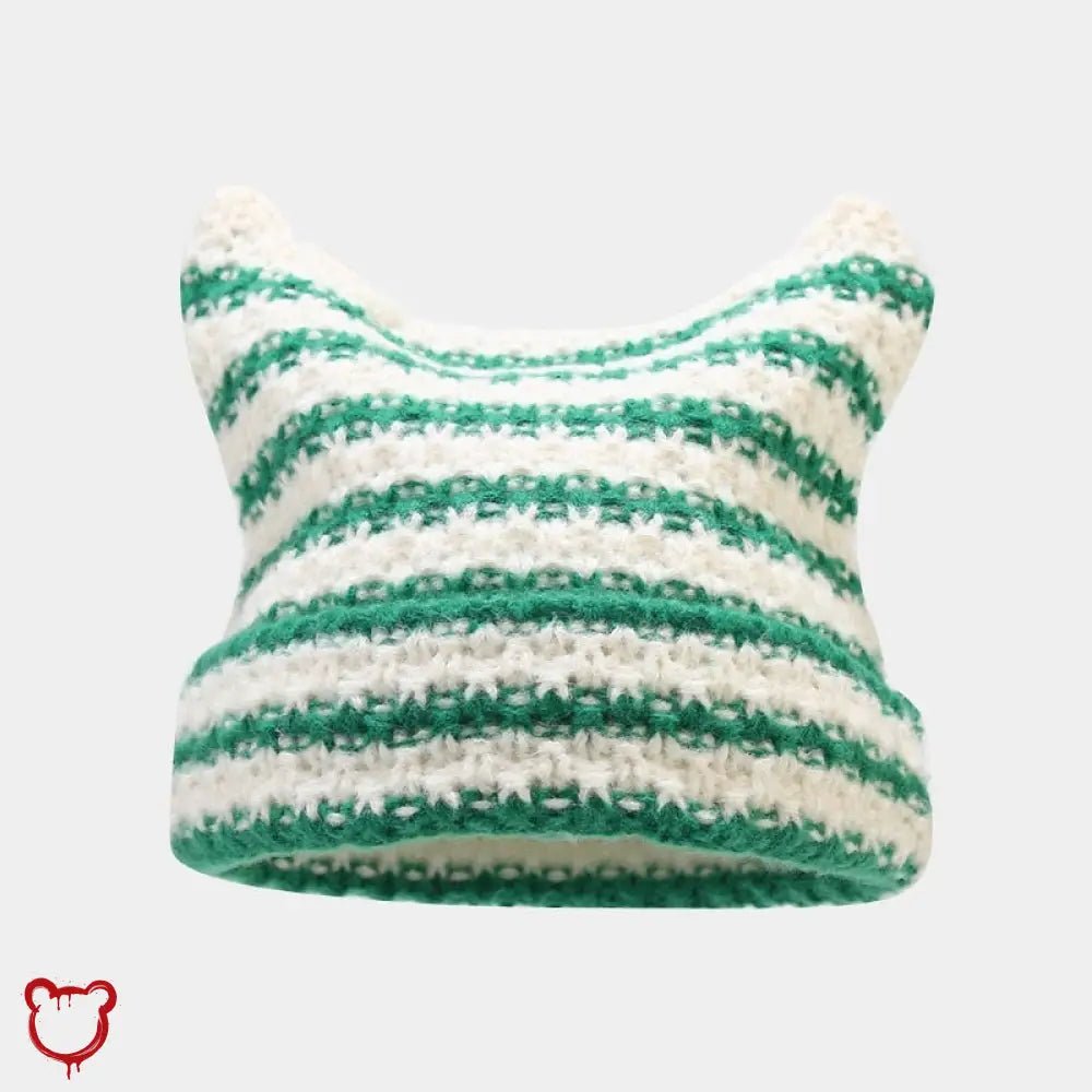 Devilish Striped Harajuku Cat Beanie - The Cursed Closet