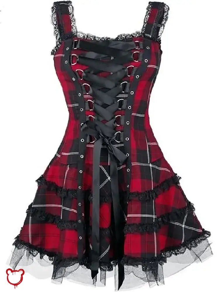 Donnie's Plaid A - line Dress - The Cursed Closet