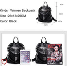 Donnie's PU Black Backpack - The Cursed Closet